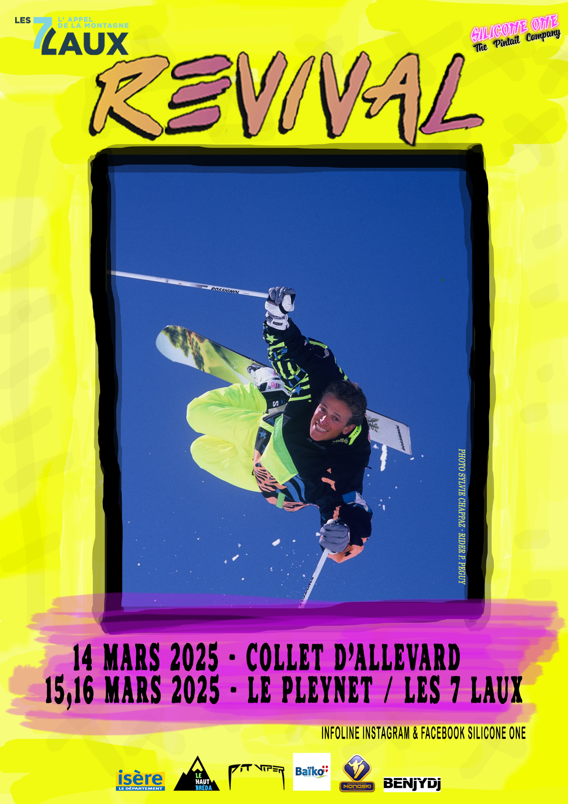 Affiche du Revival 2025 : le 14 mars au Collet d’Allevard, les 15 et 16 mars au Pleynet